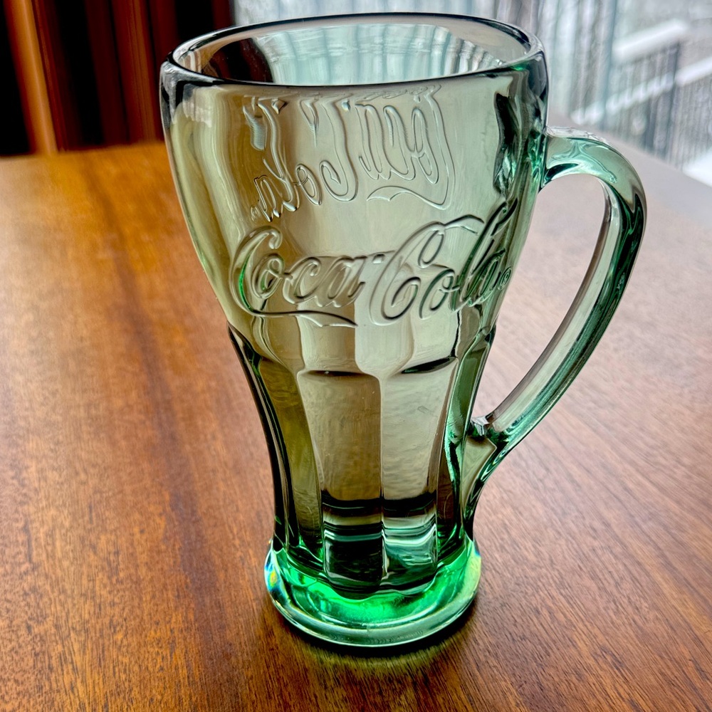 Coca-Cola Embossed Green Glass